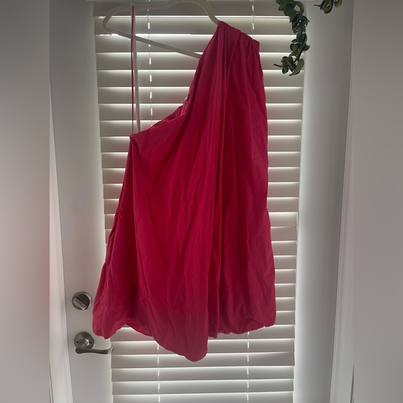 Free People Pink One-Shoulder A-Line Mini Dress - Picture 3 of 4